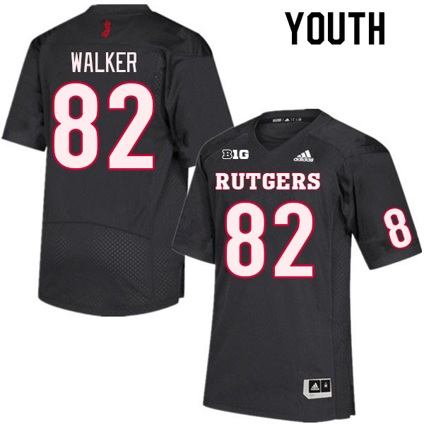 Youth #82 Jordan Walker Rutgers Scarlet Knights College Football Jerseys Stitched Sale-Black